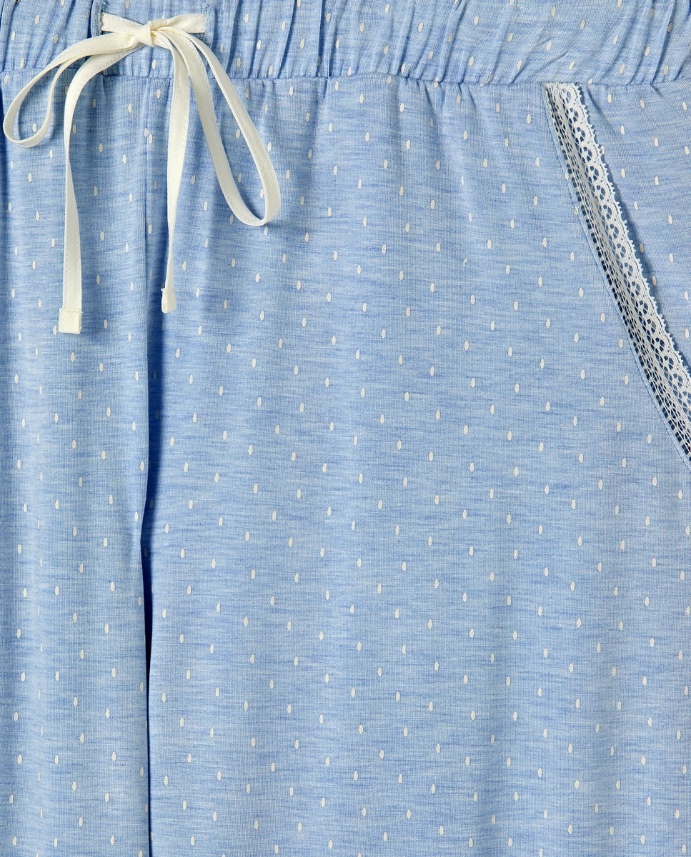 Calças de Pijama com Bolsos Azul-5