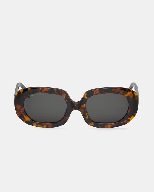 Imagem 0 de Óculos de Sol Ovais em Acetato - Castanho