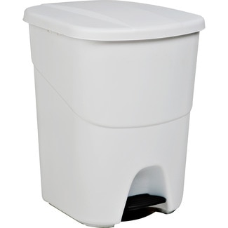 cubo de basura blanco con pedal 50 l 1 unidad - Denox