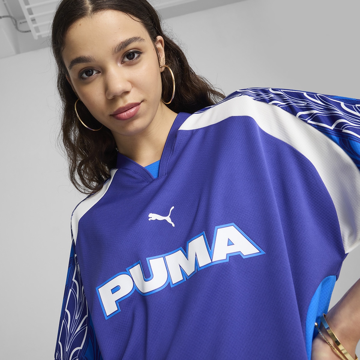 T-shirt de Homem Football Jersey Azul-4