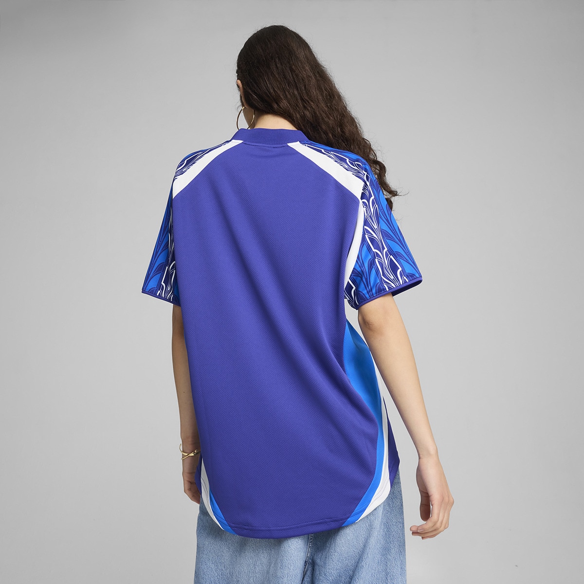 T-shirt de Homem Football Jersey Azul-2