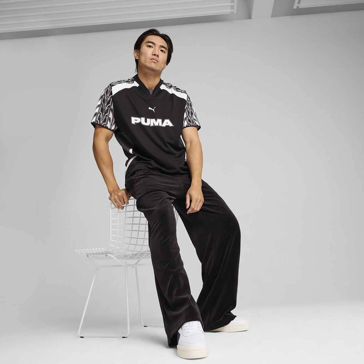 T-shirt de Homem Football Jersey Preto-5