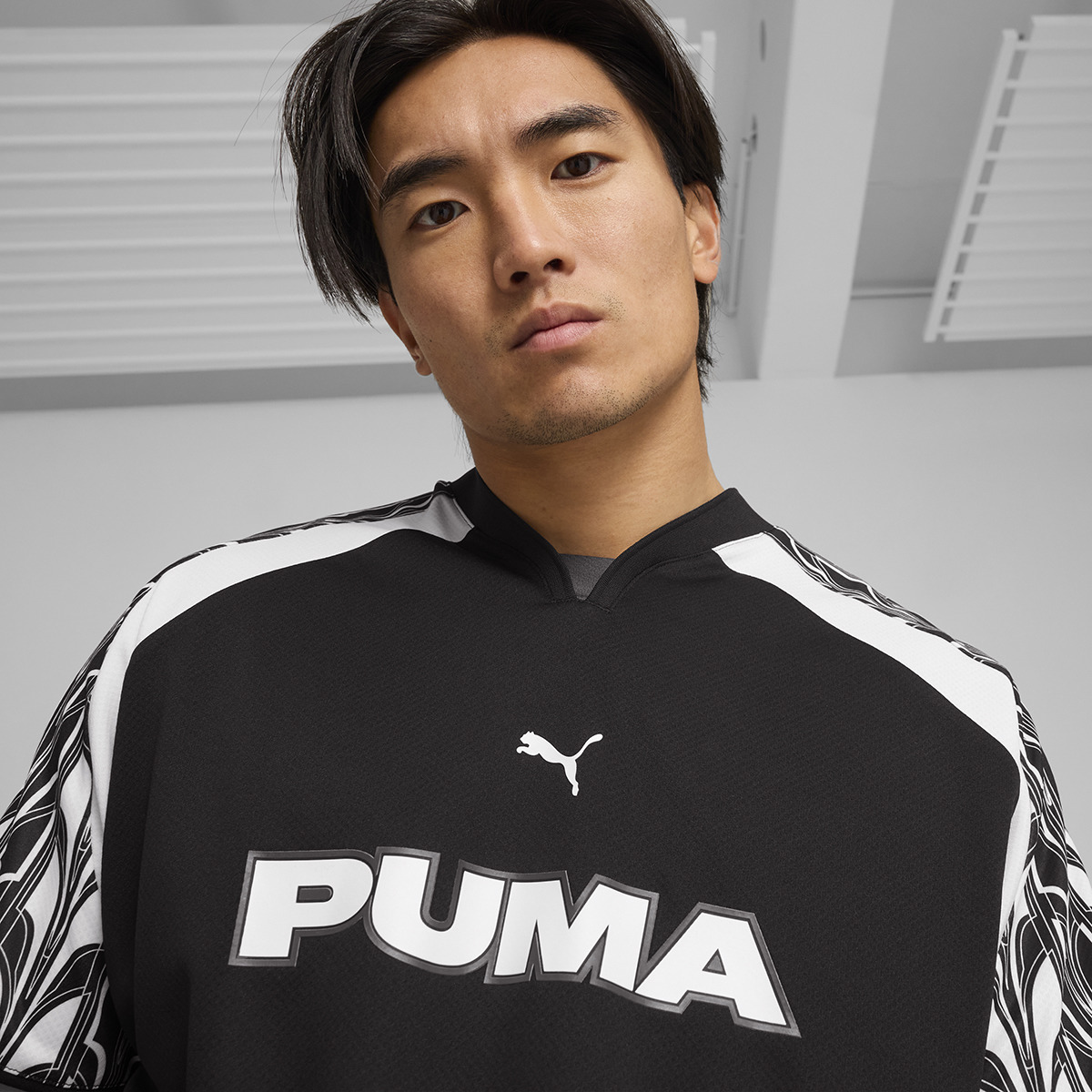 T-shirt de Homem Football Jersey Preto-3