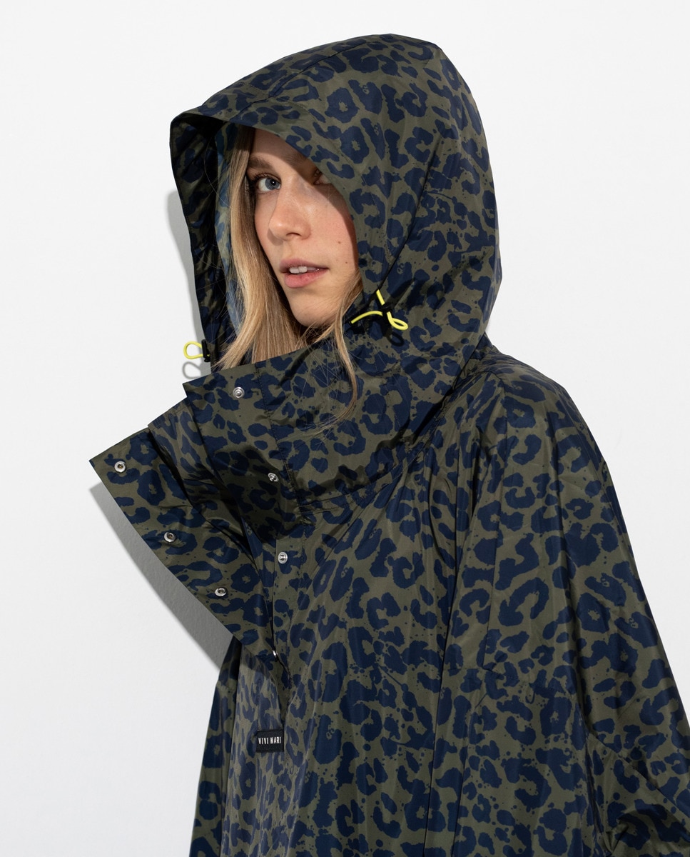 Impermeável Estampado Azul-5