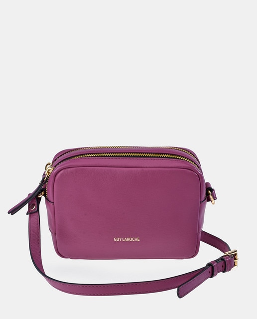 Imagen 0 de Bolso crossbody Guy Laroche doble cremallera en piel color negro