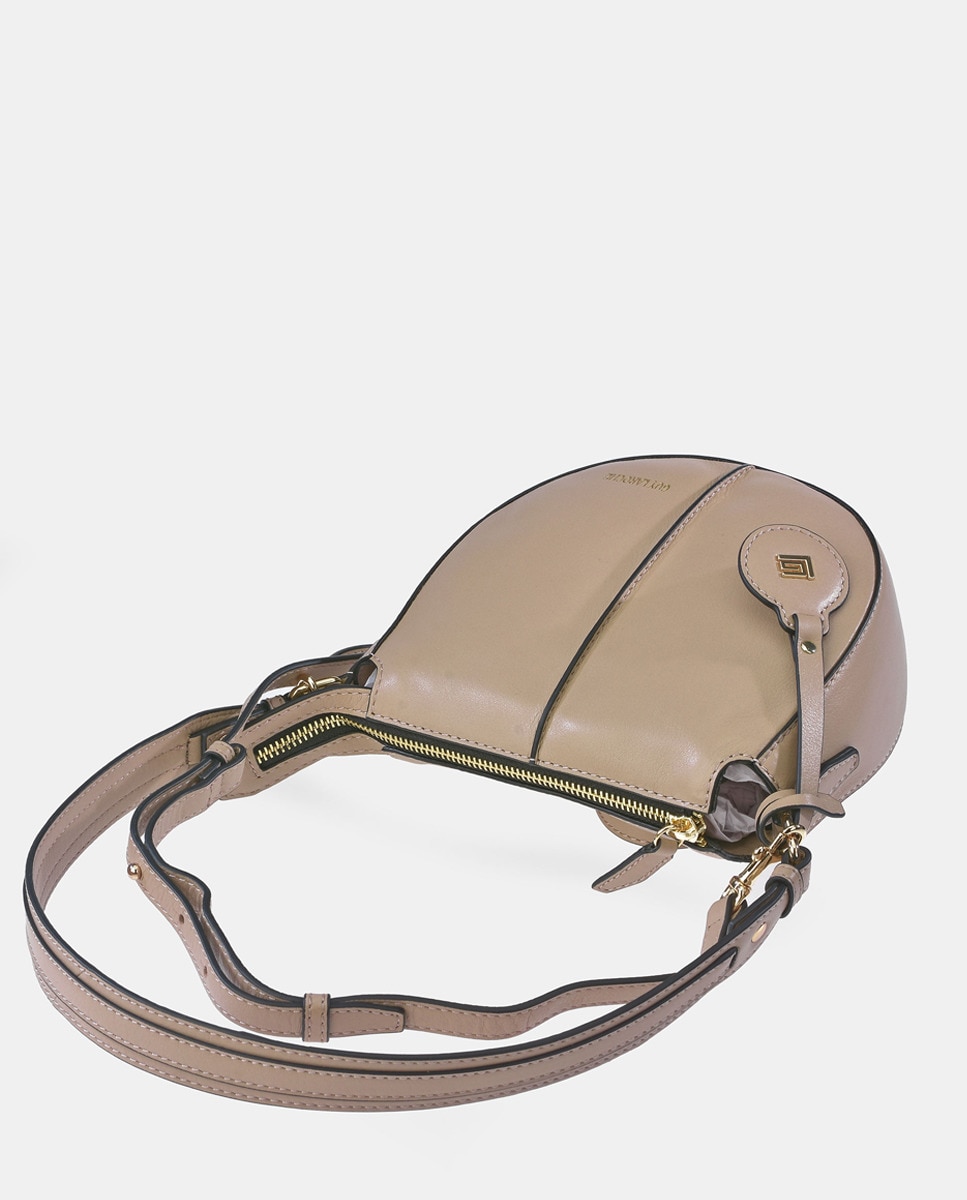 Mala Saddle em Pele Tipo Napa - Preto Creme-4