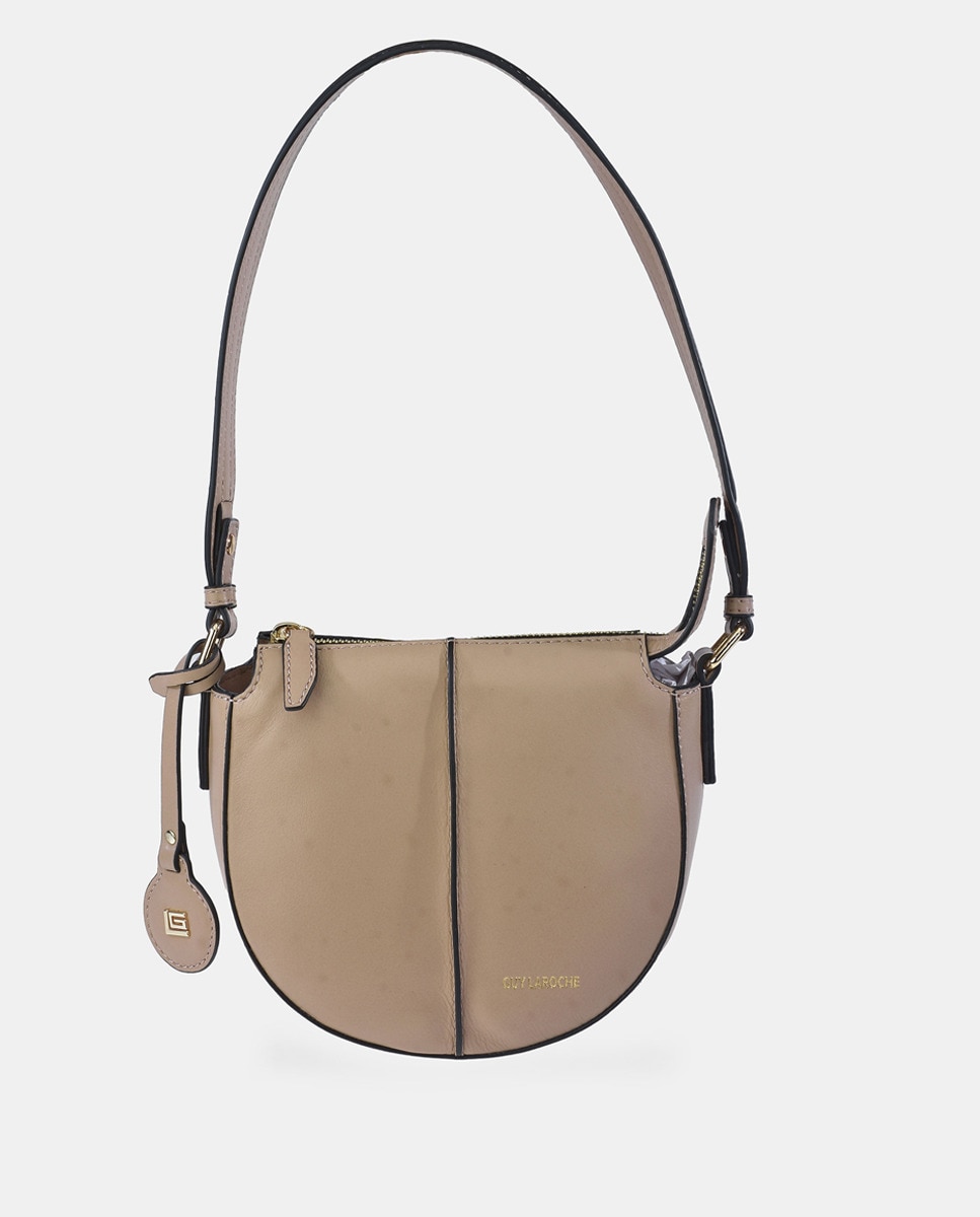 Mala Saddle em Pele Tipo Napa - Preto Creme-1