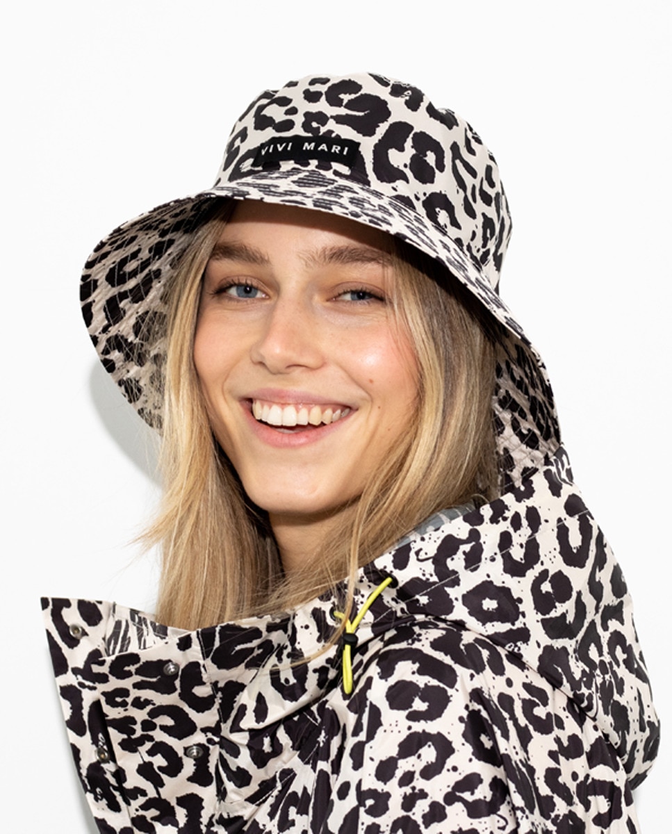 Chapéu para a Chuva com Estampado de Manchas Cru-1
