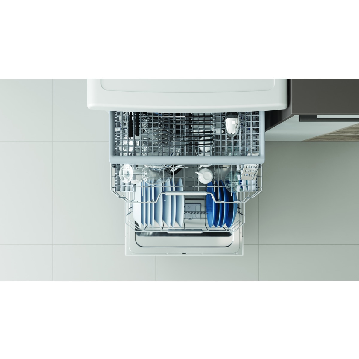 Lavavajillas Indesit 14 servicios, Bandeja Cubiertos, 60 cm - DFO 3T133 A F Blanco-12