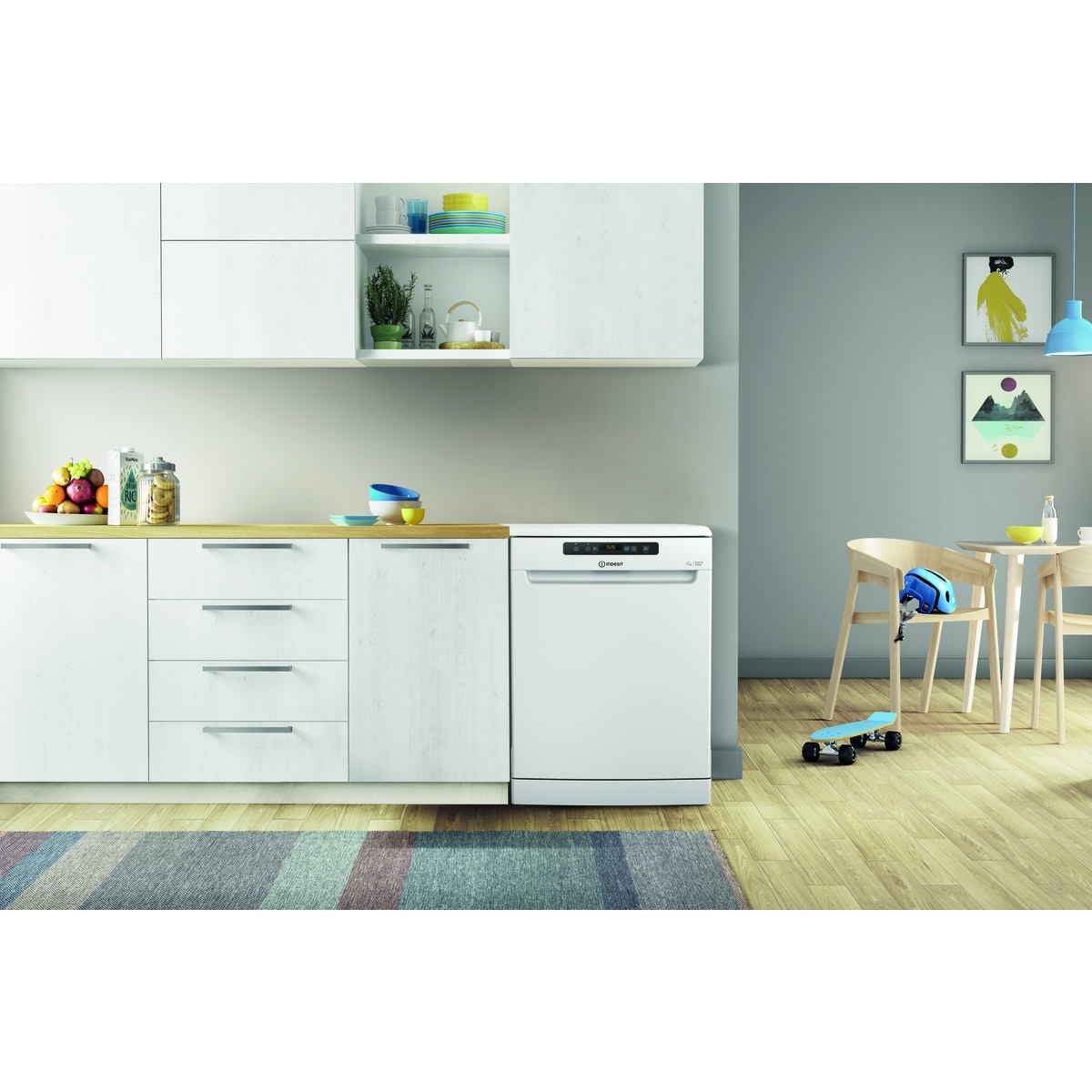 Lavavajillas Indesit 14 servicios, Bandeja Cubiertos, 60 cm - DFO 3T133 A F Blanco-6