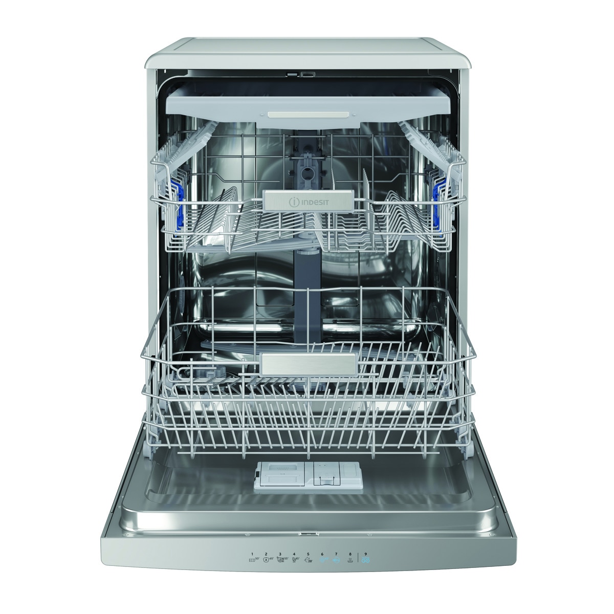 Lavavajillas Indesit 14 servicios, Bandeja Cubiertos, 60 cm - DFO 3T133 A F X Inox-11