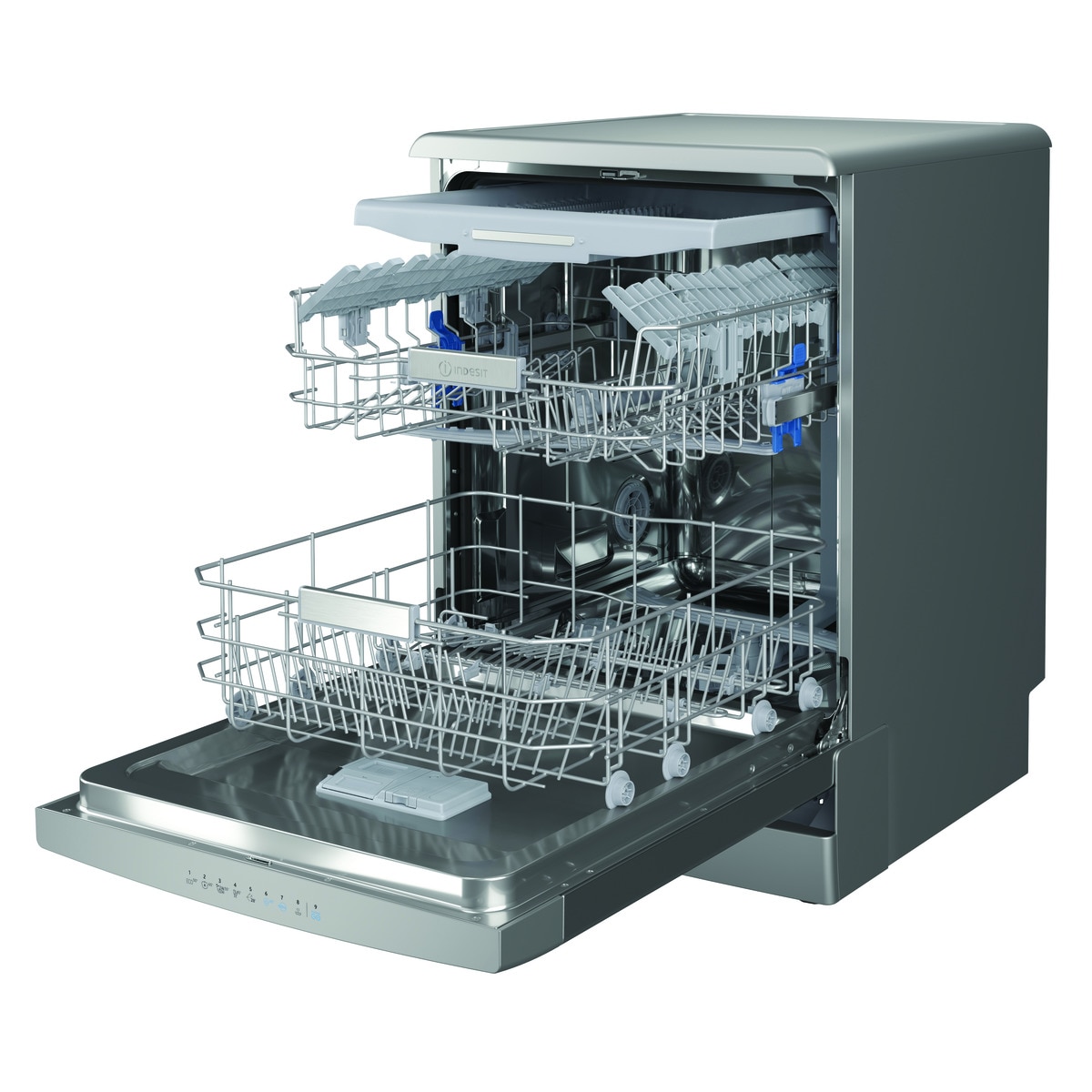 Lavavajillas Indesit 14 servicios, Bandeja Cubiertos, 60 cm - DFO 3T133 A F X Inox-10