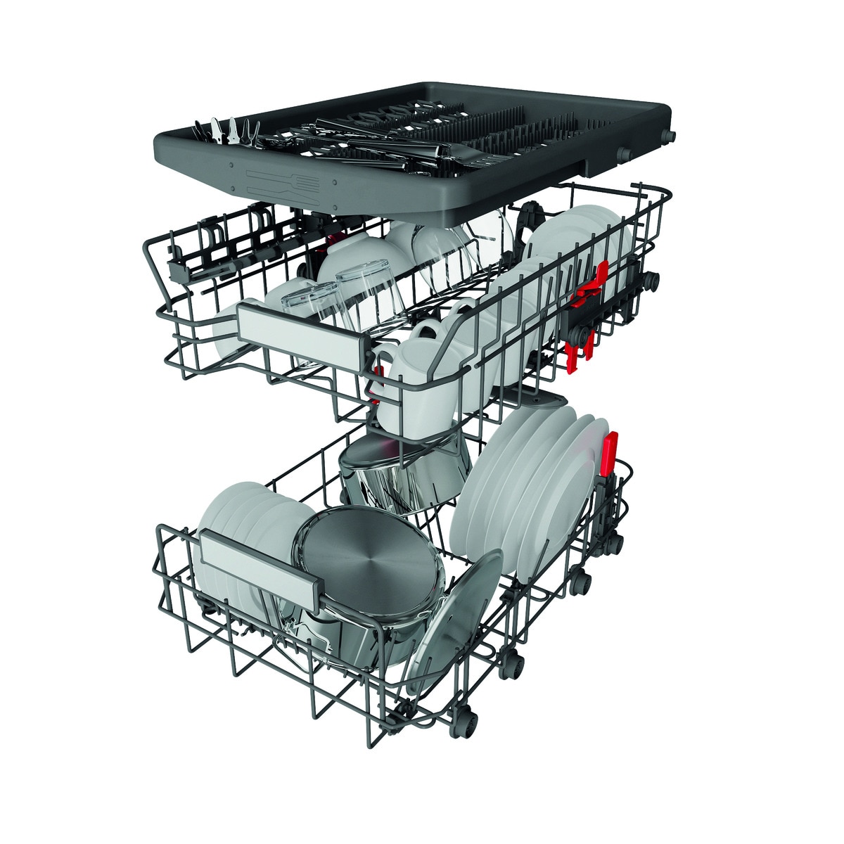 Lavavajillas Whirlpool 10 servicios, Bandeja Cubiertos, 45 cm - WSFO 3O23 PF X Inox-10
