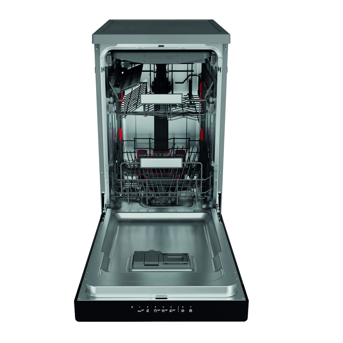 Lavavajillas Whirlpool 10 servicios, Bandeja Cubiertos, 45 cm - WSFO 3O23 PF X Inox-8