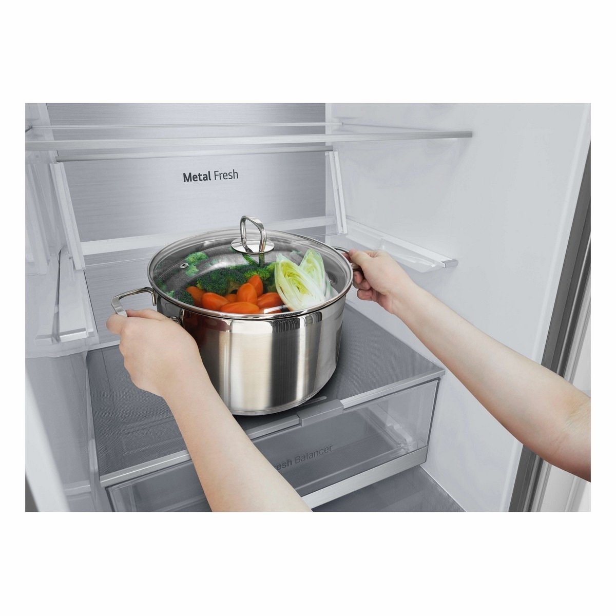 Frigorífico Combinado LG GBV7280BMB No Frost e Smart Inverter™ e de 203 cm - Metal Sorbet 8