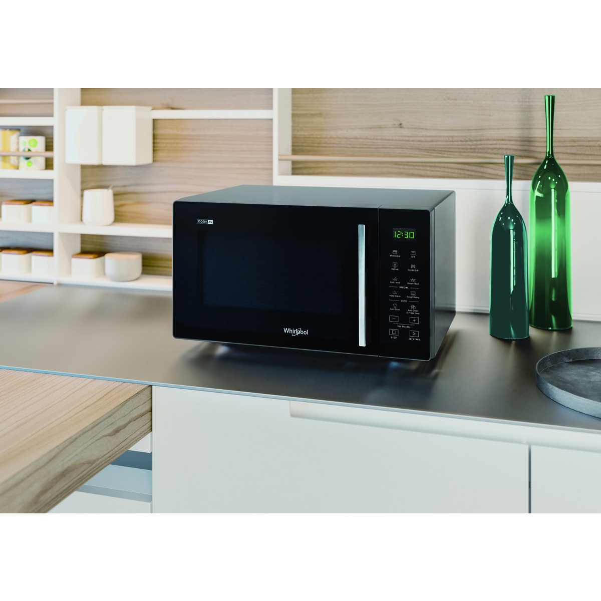 Microondas  Whirlpool 25 litros y grill - MWP 254 SB Inox / Negro-4
