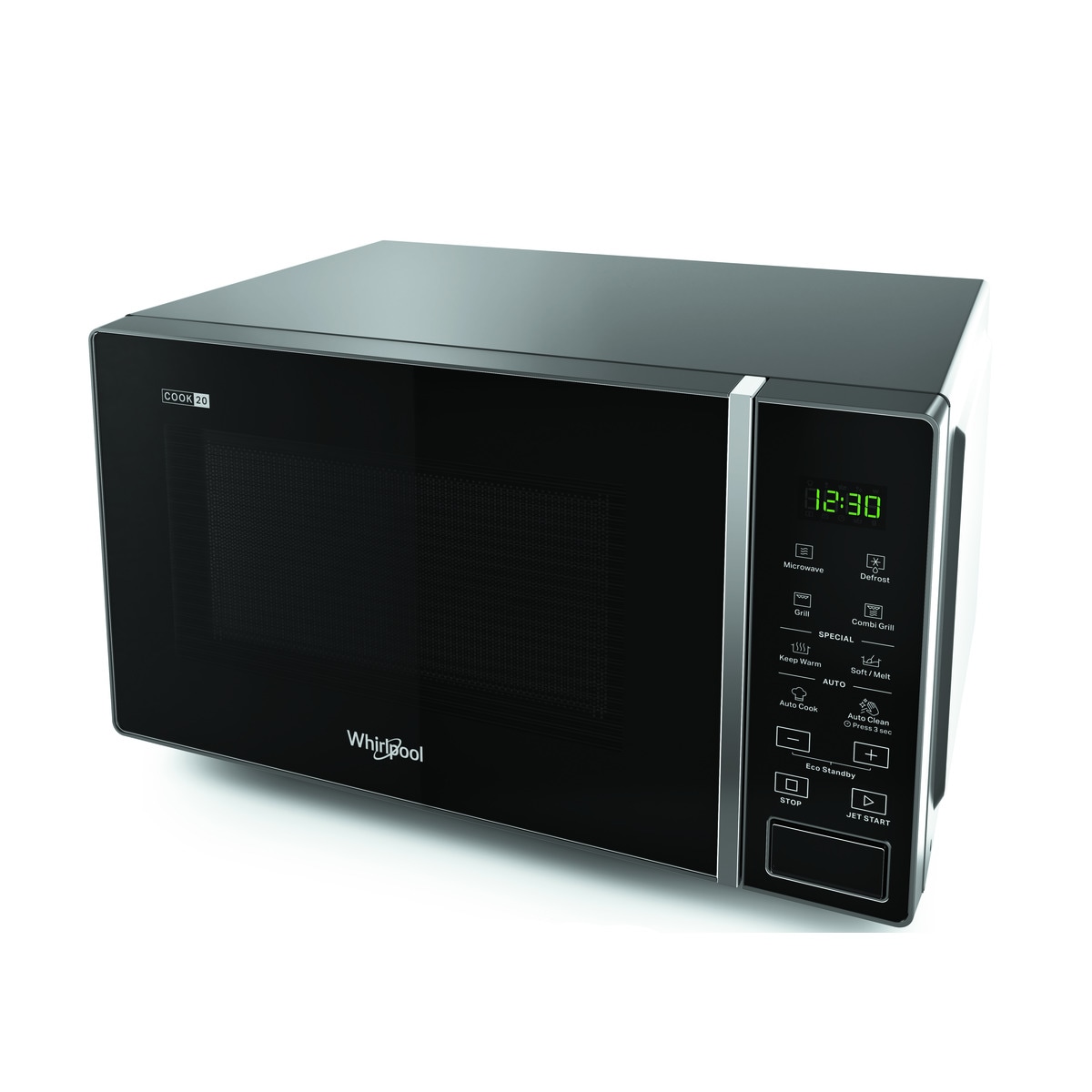 Microondas  Whirlpool 20 litros y grill - MWP 203 SB Negro / Plata-3