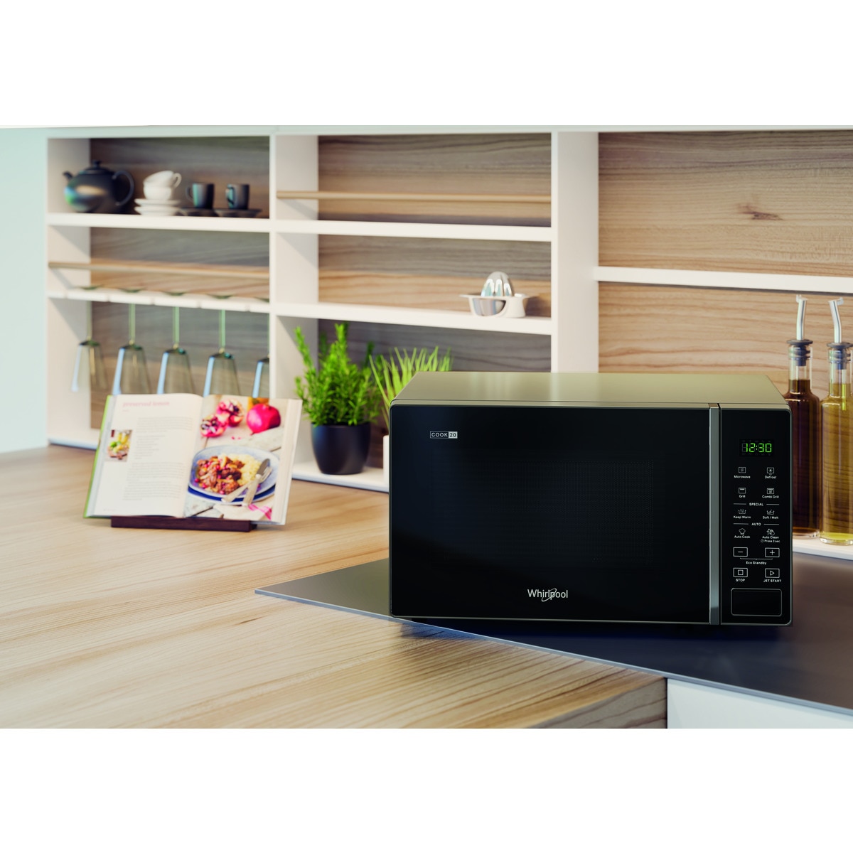 Microondas  Whirlpool 20 litros y grill - MWP 203 SB Negro / Plata-2