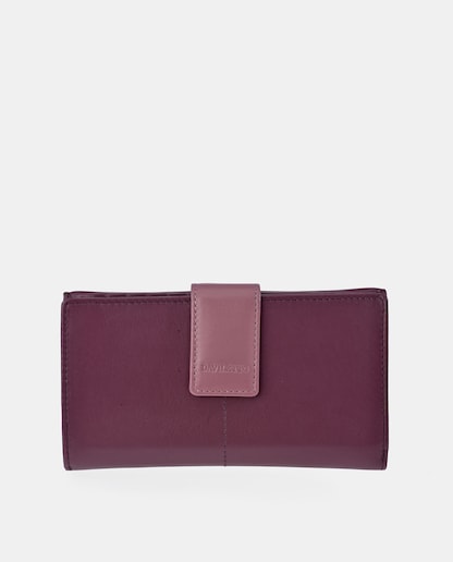 Imagem 0 de Porta-Moedas Grande em Pele com Secção para Notas - Preto/Vermelho