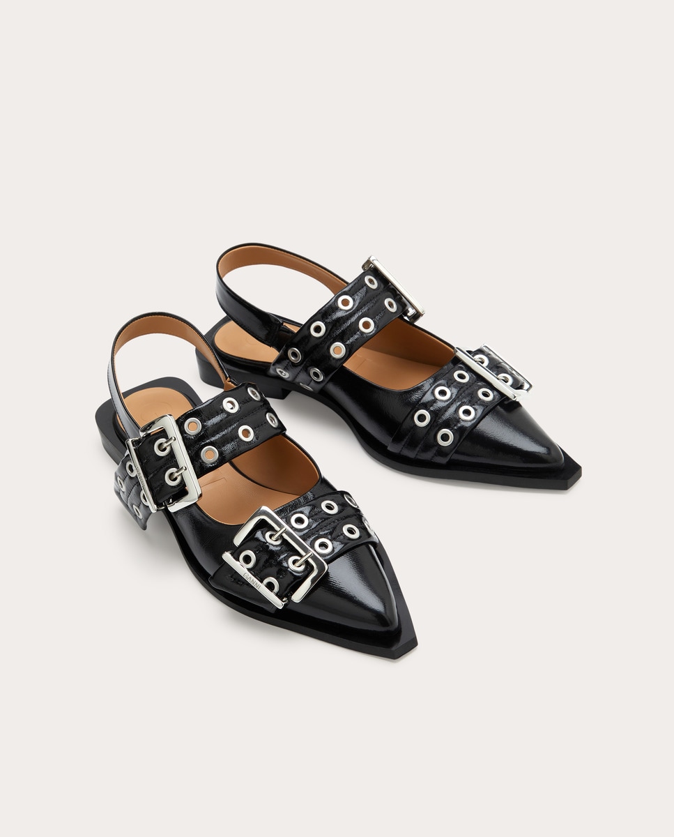 Sapatos Rasos de Verniz Preto-2