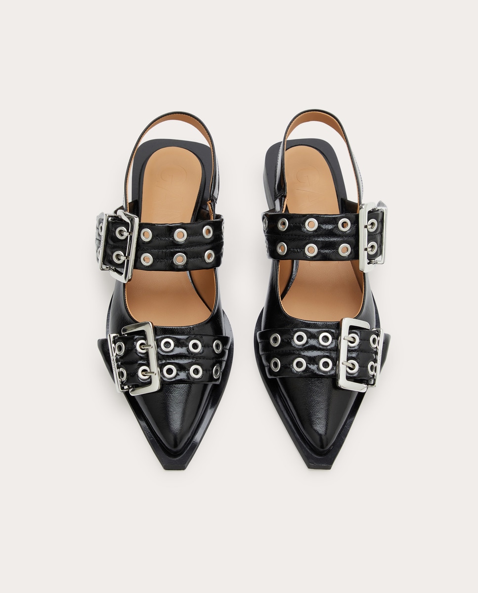 Sapatos Rasos de Verniz Preto-4