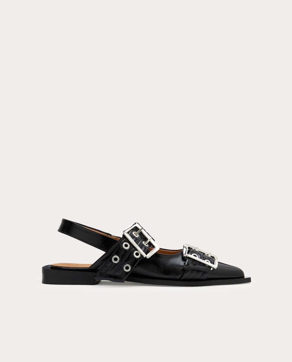 Sapatos Rasos de Verniz Preto-1