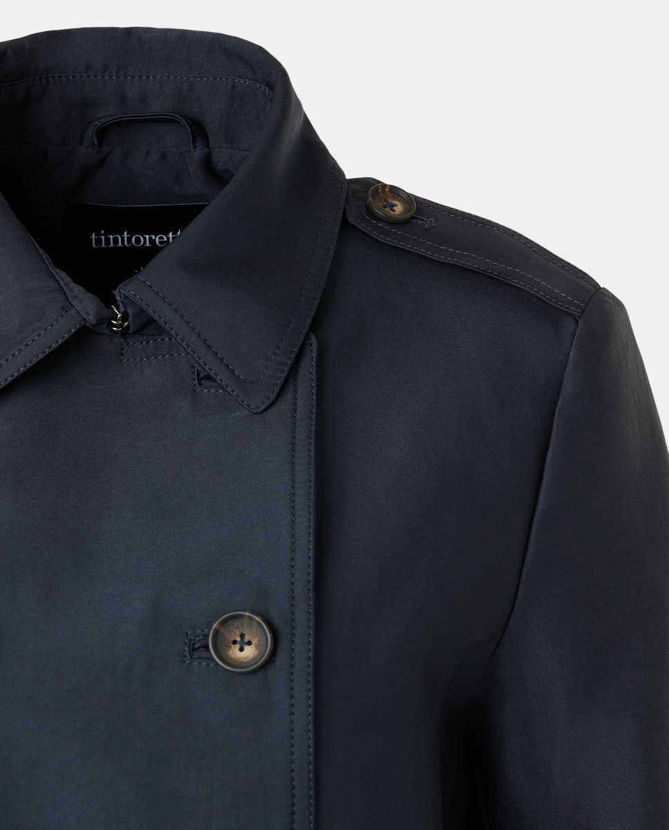 Gabardine clássica com cinto Azul-marinho-5