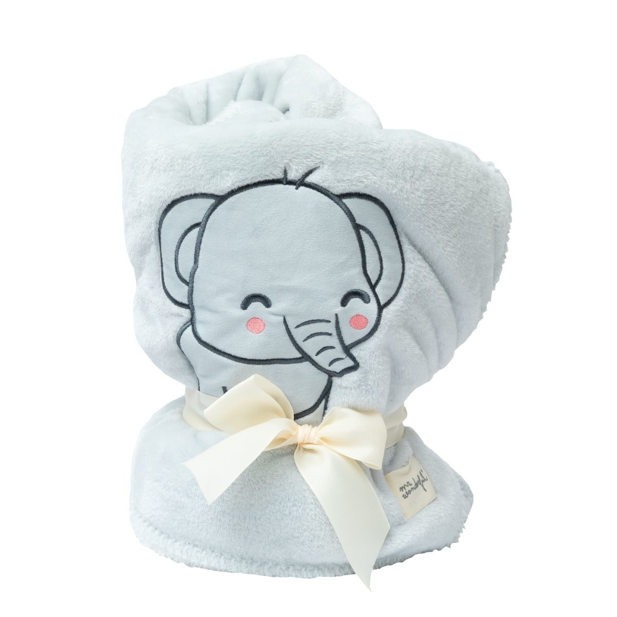 Manta suave para bebé Mr Wonderful: Elefante cinza 1