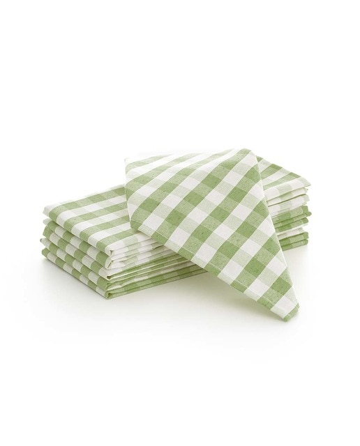 Imagen 0 de Pack 6 servilletas vichy 45x45 cm verde oliva
