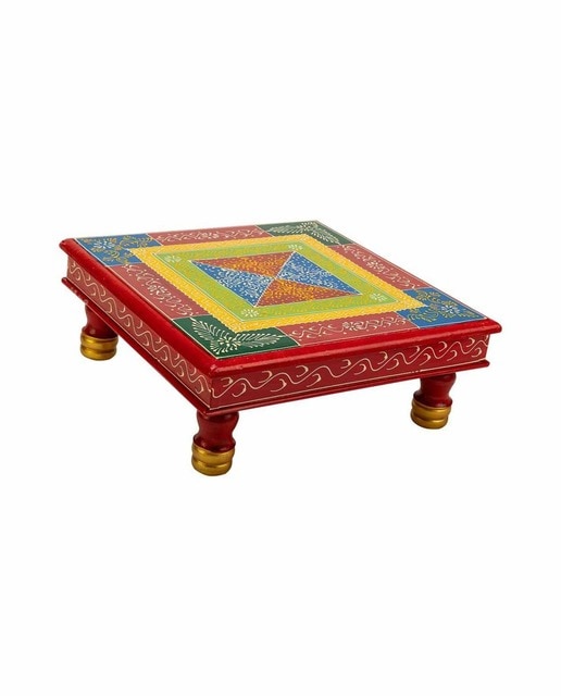 Imagen 0 de Mesa auxiliar de madera pintado a mano