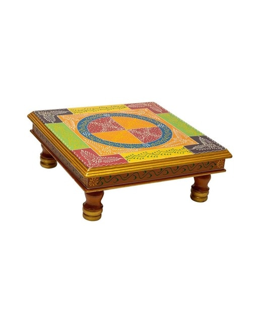 Imagen 0 de Mesa auxiliar de madera pintado a mano