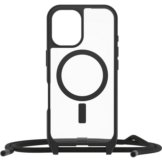 Imagem 0 de Capa Otterbox React Necklace com MagSafe para Apple iPhone 16 - Preto / Transparente