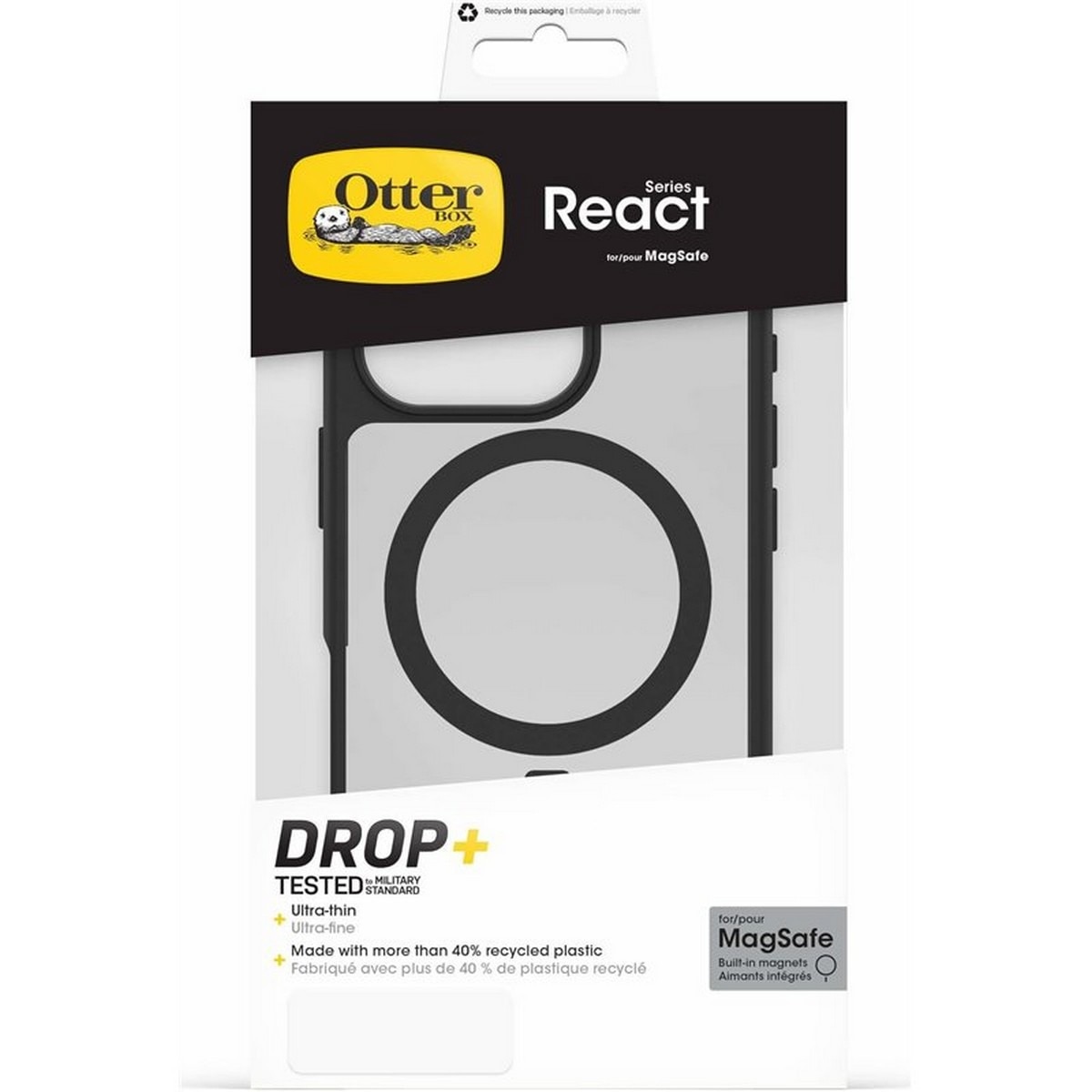 Capa Otterbox React com MagSafe para Apple iPhone 16 Pro - Preto / Transparente 6