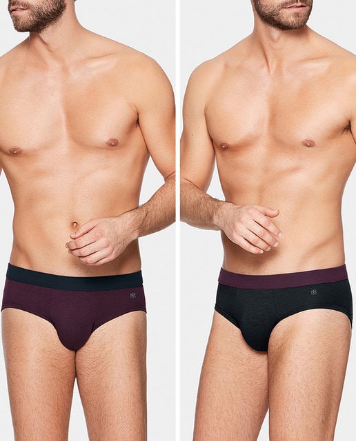 Imagen 0 de Pack de 2 slips de hombre cerrados de lyocell y algodón