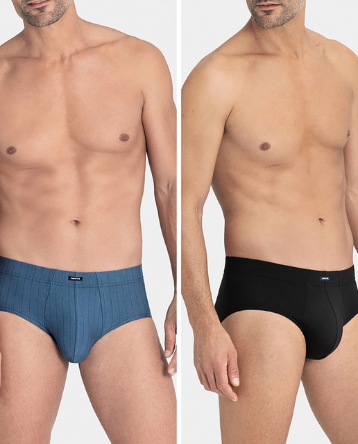 Imagen 0 de Pack de 2 slips de hombre cerrados de modal y algodón.