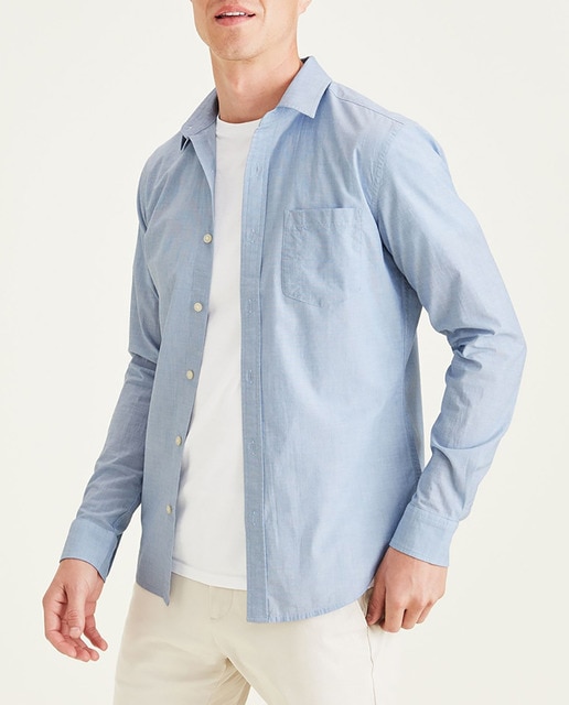 Imagen 0 de Camisa de hombre slim lisa azul claro