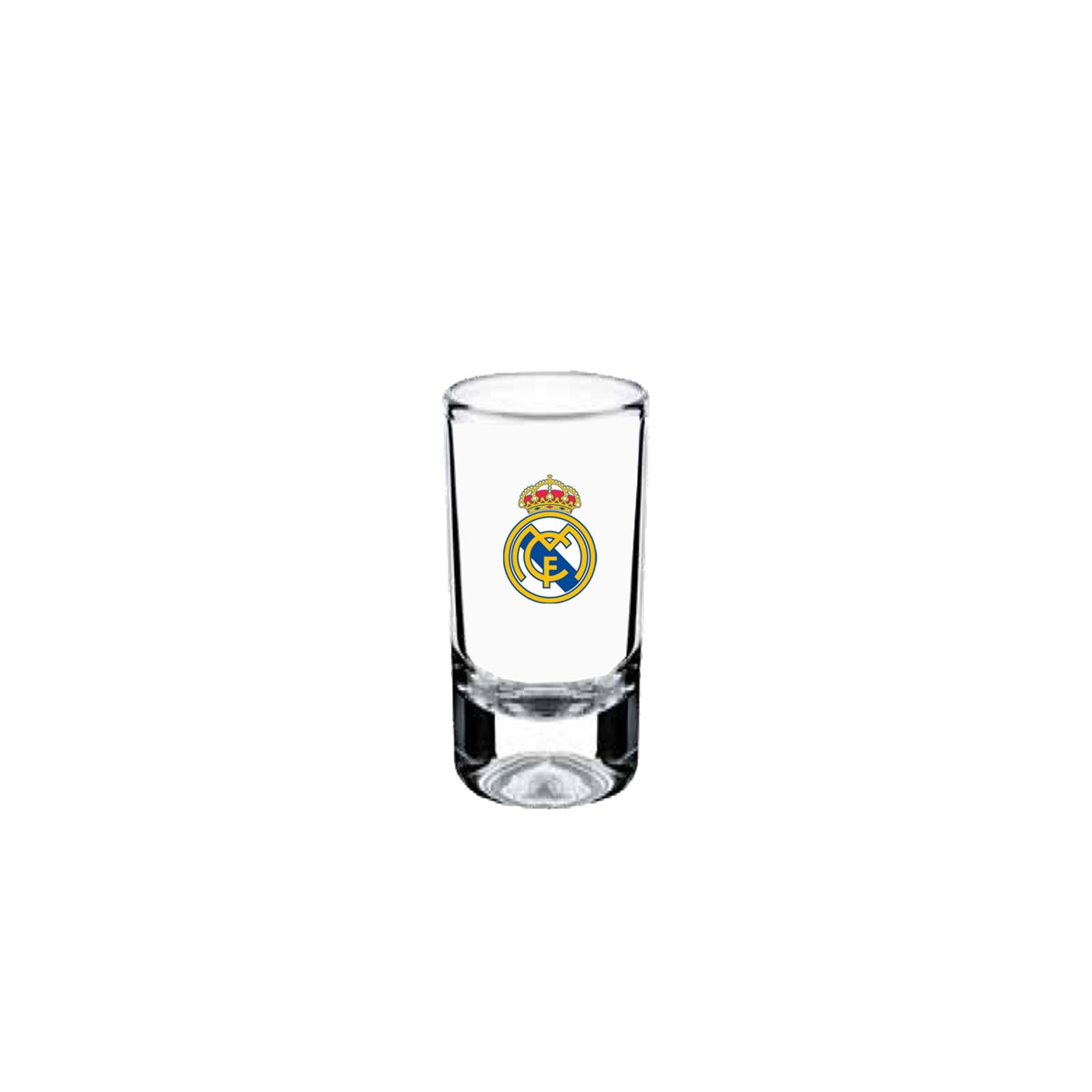 Imagem 0 de Copo de vidro alto do Real Madrid C.F. com brasão colorido