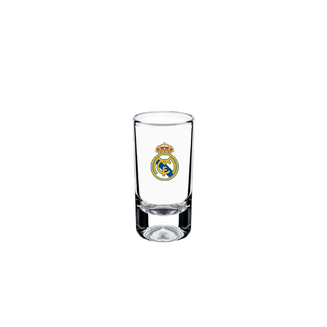 Imagem 0 de Copo de vidro alto do Real Madrid C.F. com brasão colorido