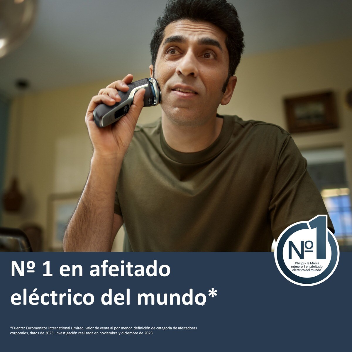 Afeitadora eléctrica Philips Serie 3000, máquina de afeitar hombre en seco y mojado, cabezales flexibles 5D, tapa protectora, 60 min autonomía Plata brillo-2