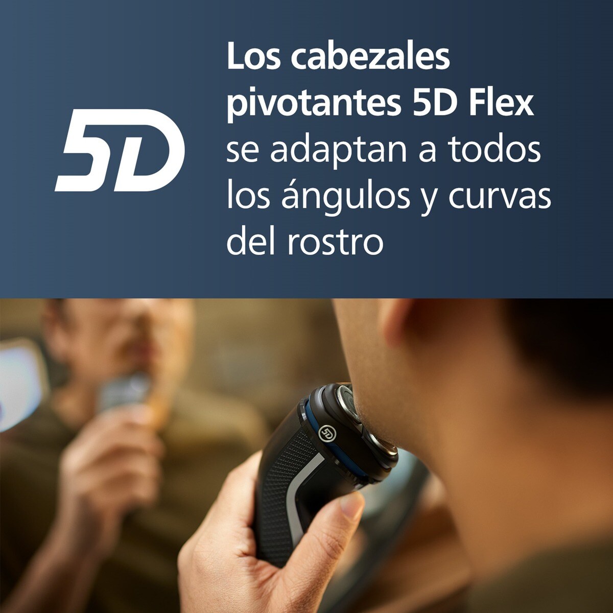 Afeitadora eléctrica Philips Serie 3000, máquina de afeitar hombre en seco y mojado, cabezales flexibles 5D, tapa protectora, 60 min autonomía Plata brillo-7