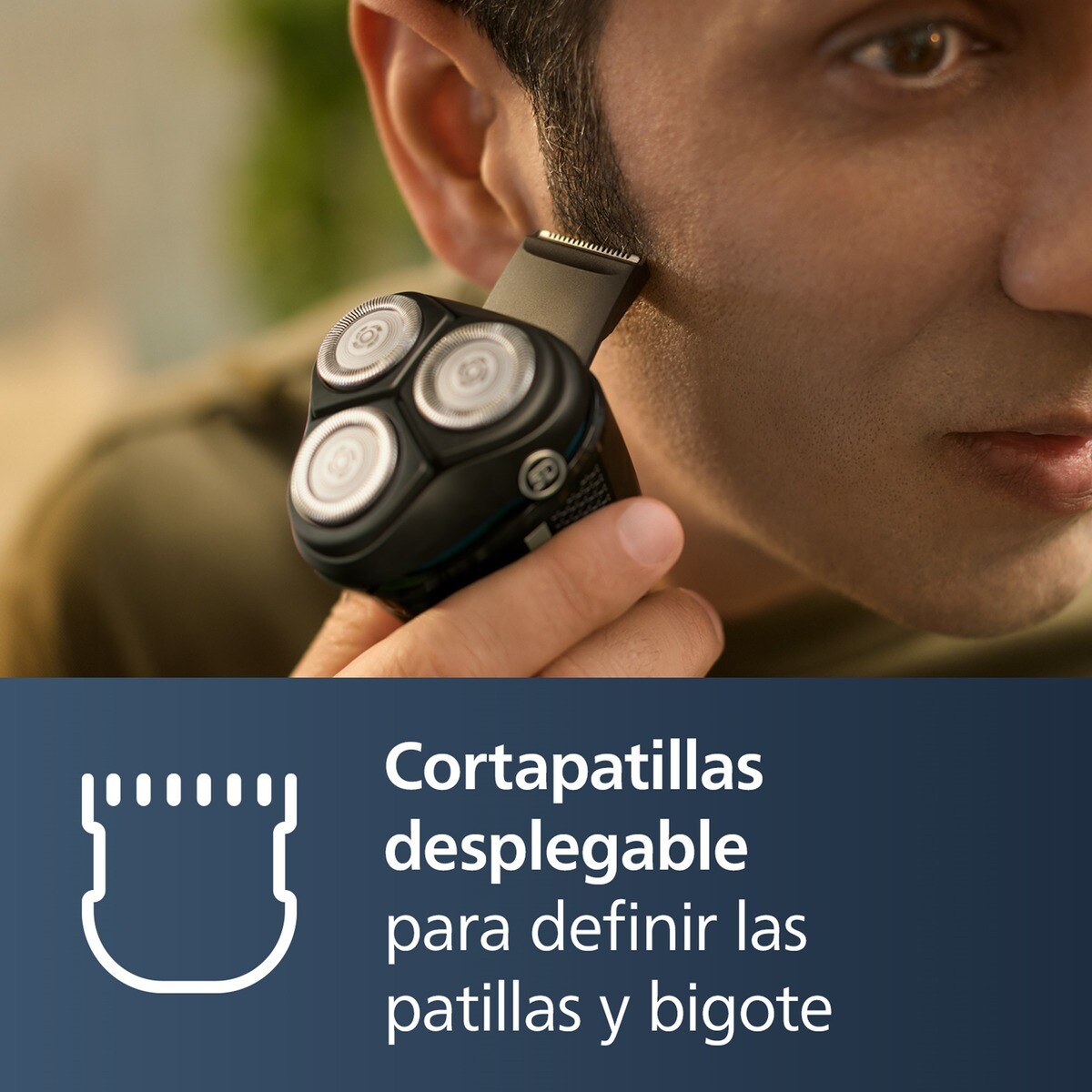 Afeitadora eléctrica Philips Serie 3000, máquina de afeitar hombre en seco y mojado, cabezales flexibles 5D, tapa protectora, 60 min autonomía Plata brillo-9