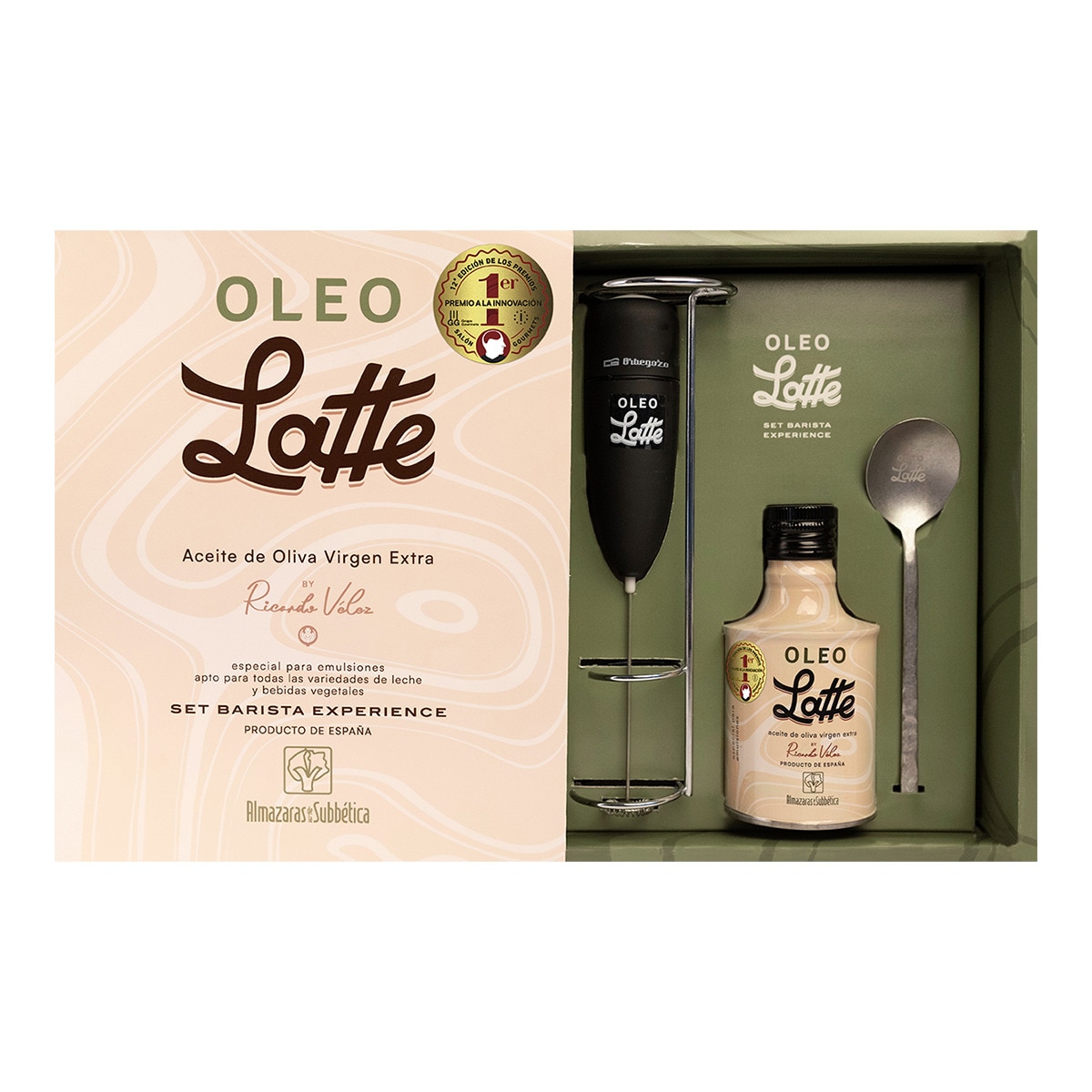 Estuche aceite de oliva virgen extra Oleo Latte Set Barista Almazaras de la Subbética 1