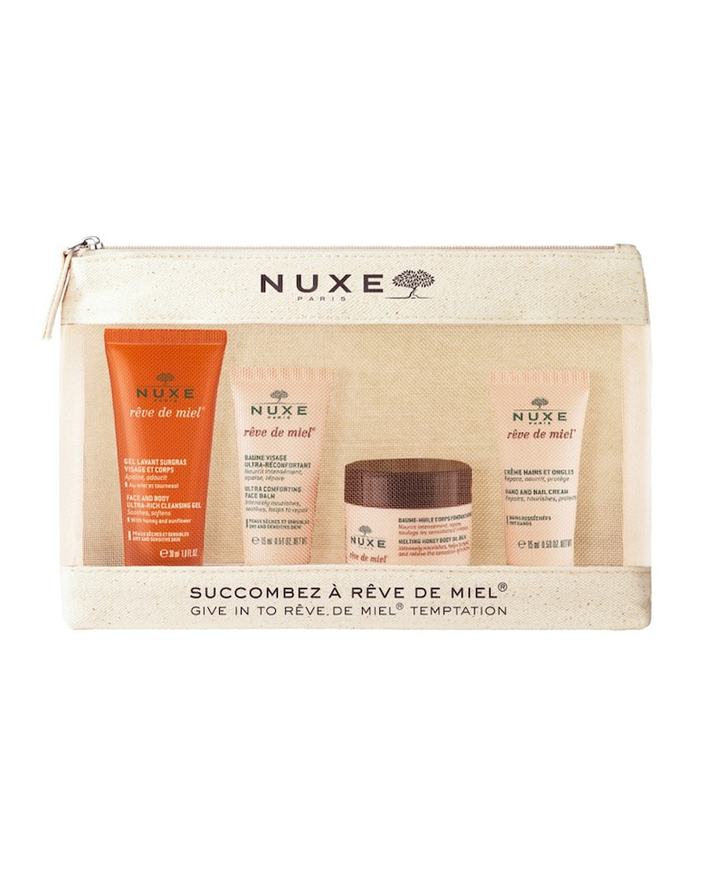 Estuche de Regalo formato viaje para pieles secas y sensibles Reve de Miel Nuxe 1