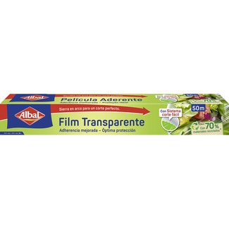 film transparente muy adherente y fácil de cortar rollo 50 m - Albal