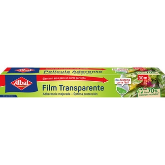 film transparente muy adherente y fácil de cortar rollo 30 m - Albal