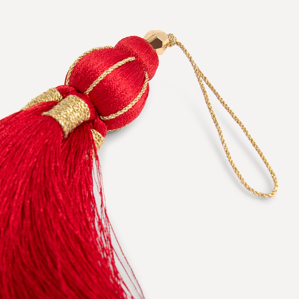 Colgante de lúrex con borla Navidad El Corte Inglés Rojo-2