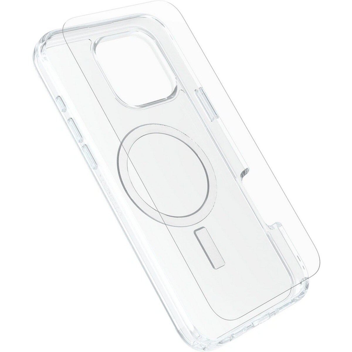 Kit Otterbox Capa Symmetry Series Clear com MagSafe Slim Protective  + Película de Vidro + Carregador 30W para iPhone 16 Pro Max - Transparente 4