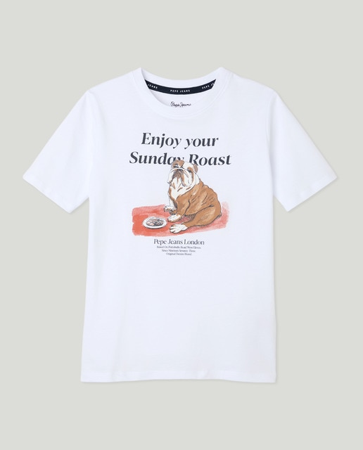 Imagen 0 de Camiseta manga corta con print bulldog para niño