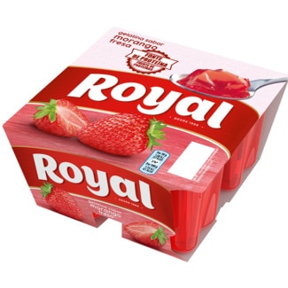 Gelatina de Morango Pack 4 embalagem 100 g - Royal