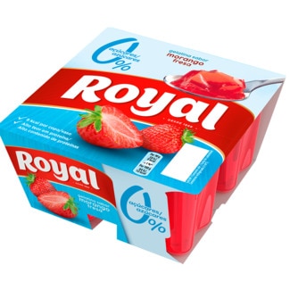 Gelatina de Morango 0% açúcares Pack 4 unidades embalagem 90 g - Royal